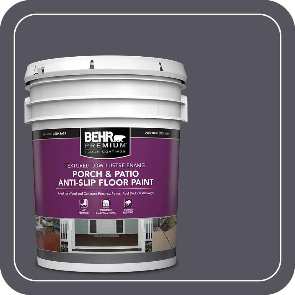 BEHR PREMIUM 5 gal. #N540-7 Coal Mine Textured Low-Lustre Enamel Interior/Exterior Porch and Patio Anti-Slip Floor Paint
