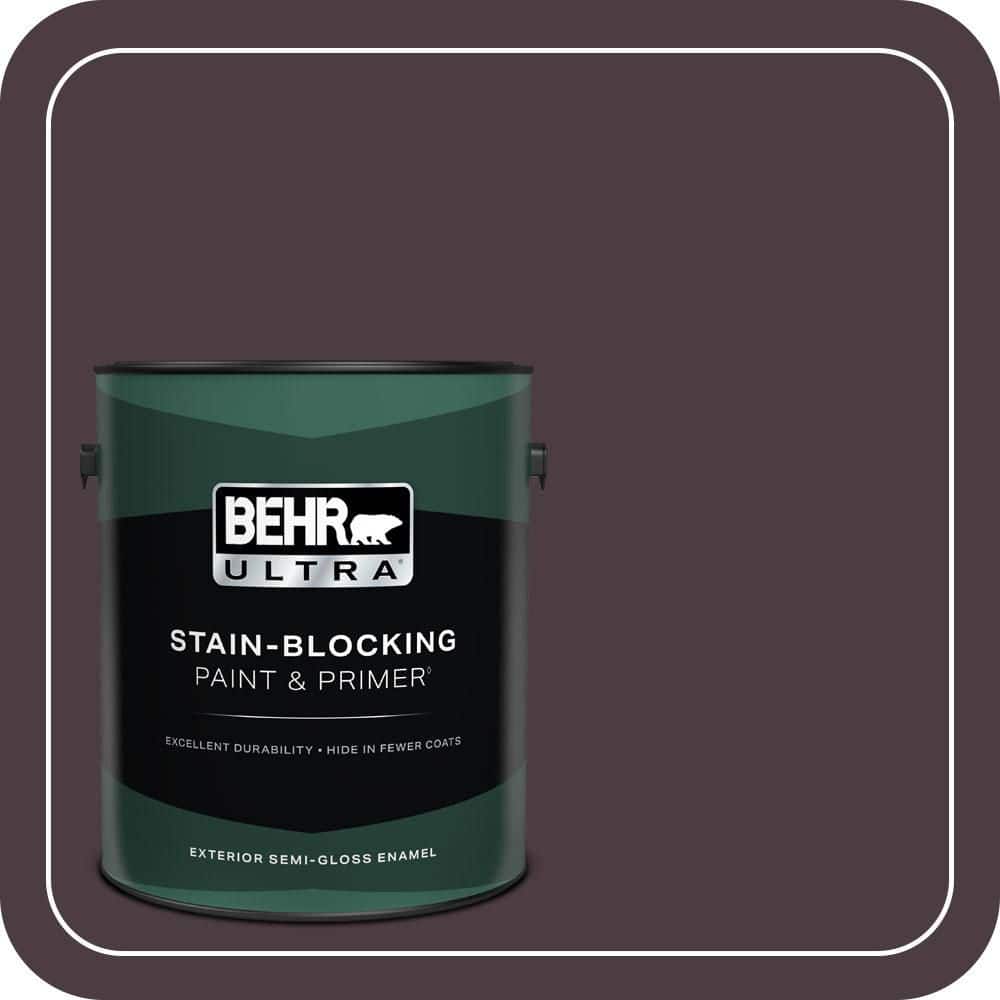 BEHR ULTRA 1 gal. #T18-04 Nocturne Shade Semi-Gloss Enamel Exterior Paint & Primer
