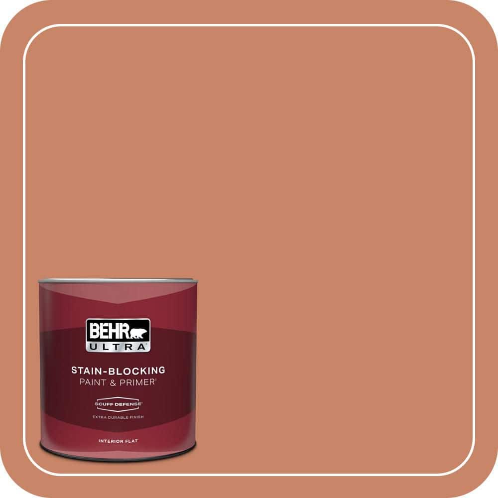 BEHR ULTRA 1 qt. #MQ4-39 Cabana Melon Extra Durable Flat Interior Paint & Primer