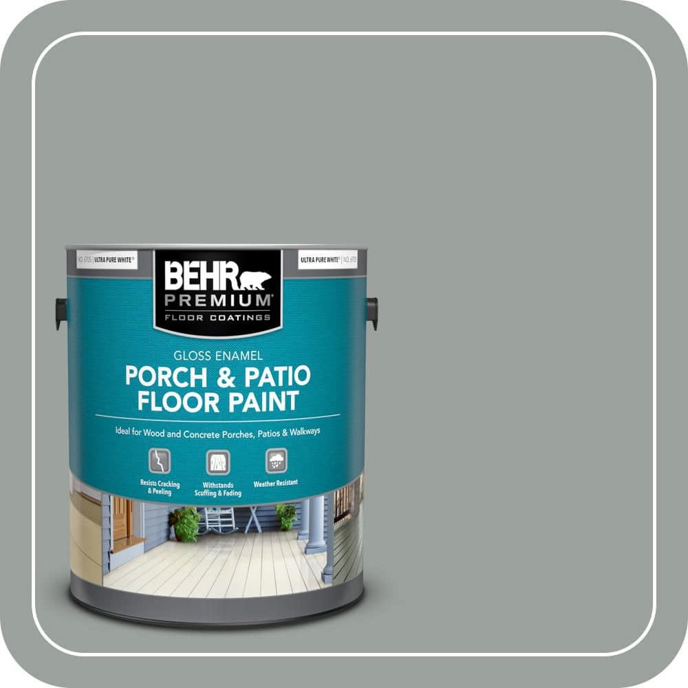 BEHR PREMIUM 1 gal. #PPU11-16 Brampton Gray Gloss Enamel Interior/Exterior Porch and Patio Floor Paint