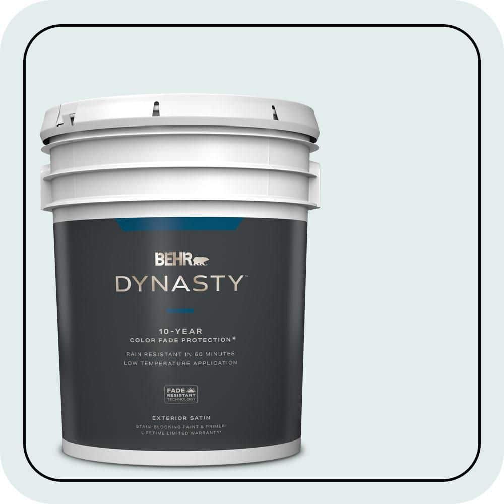 BEHR DYNASTY 5 gal. #530C-1 Club Soda Satin Enamel Exterior Stain-Blocking Paint & Primer
