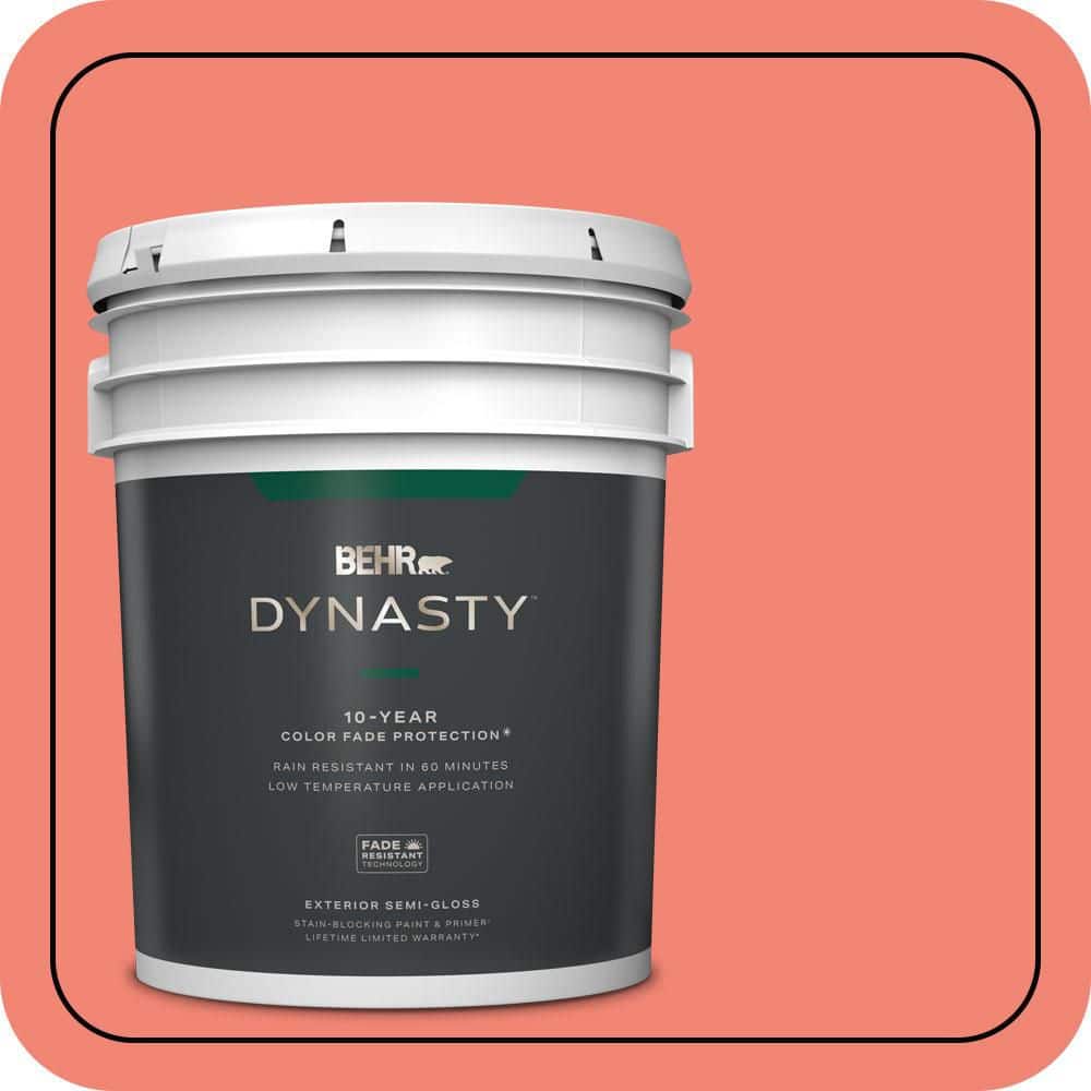 BEHR DYNASTY 5 gal. #T16-07 Coralette Semi-Gloss Exterior Stain-Blocking Paint & Primer