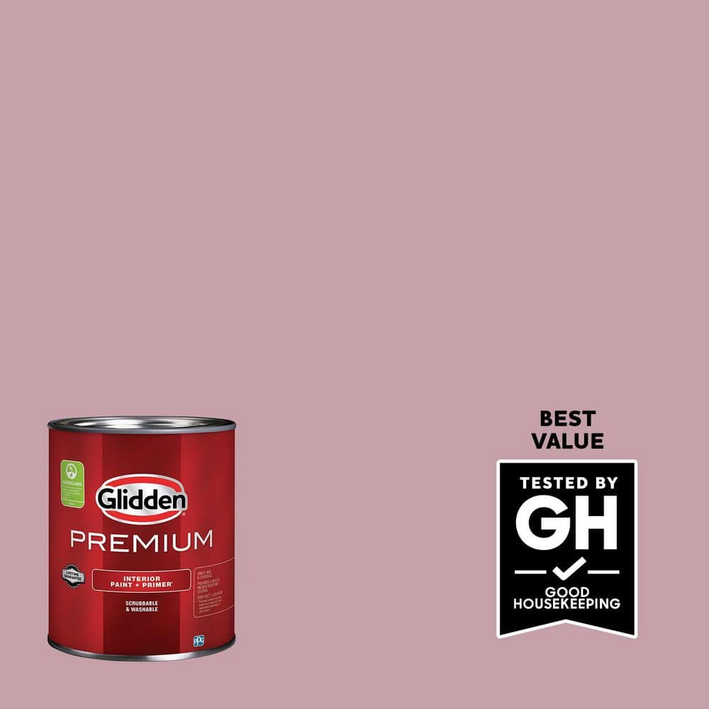 Glidden Premium 1 qt. PPG1049-4 Lighthearted Rose Eggshell Interior Latex Paint