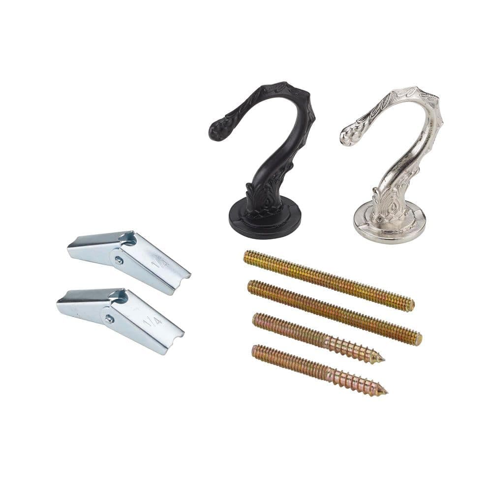 Bel Air Lighting 2.5 in. Brushed Nickel and Oil-Rubbed Bronze Swag Hook Kit for Ceiling Mount (2-Pack) (2)