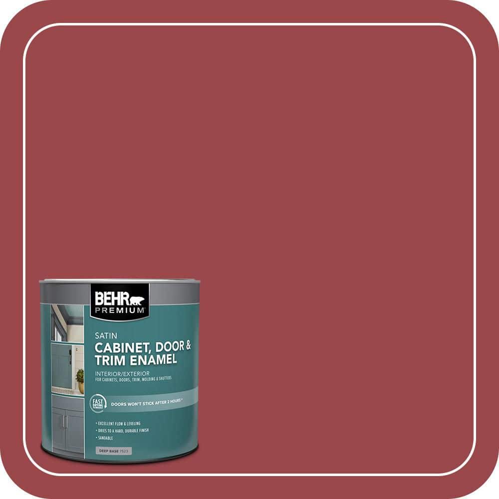 BEHR PREMIUM 1 qt. #150D-7 Regal Red Satin Enamel Interior Cabinet & Trim Paint (1)