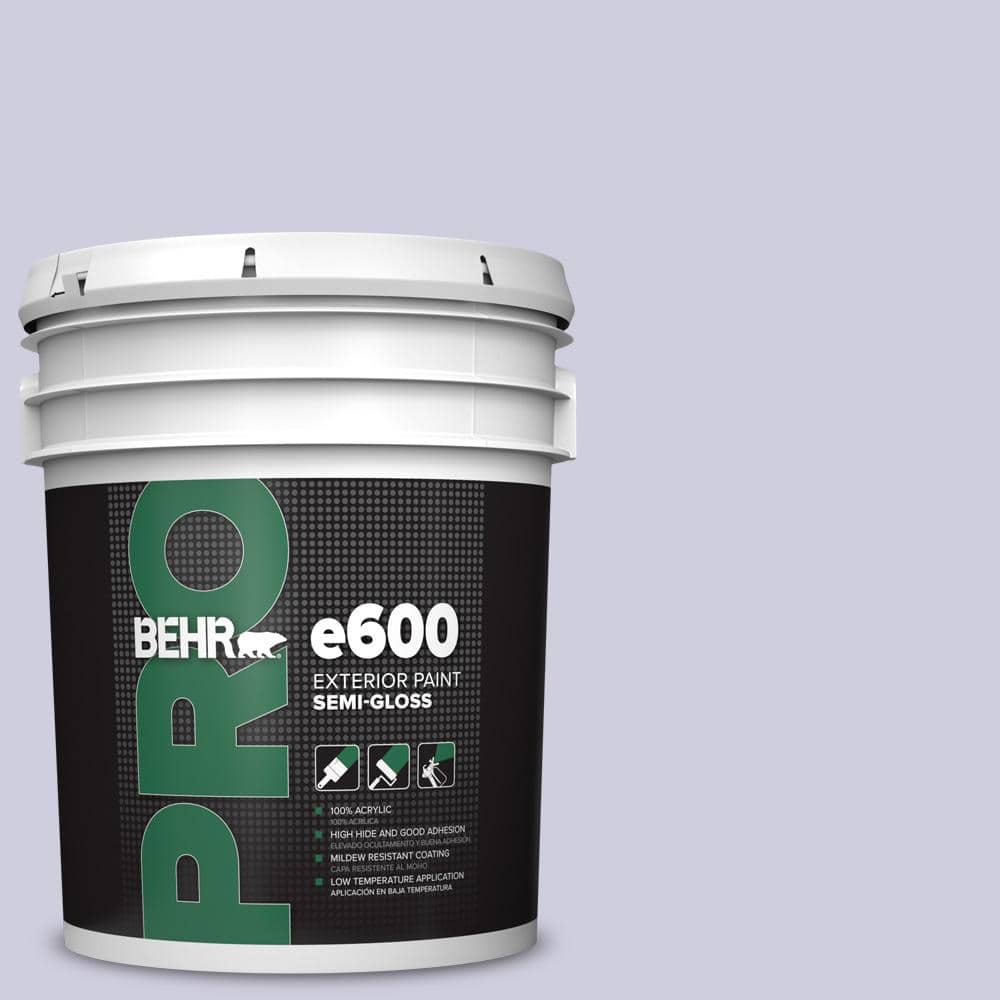 BEHR PRO 5 gal. #640C-2 Lavender Sparkle Semi-Gloss Exterior Paint