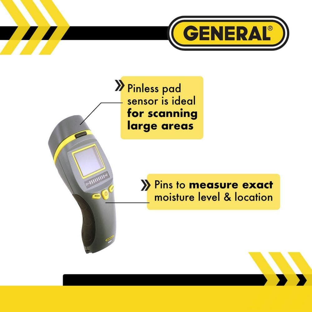 General Tools Combo Pin and Pinless Moisture Meter for Water Damage and Mold Prevention (2)