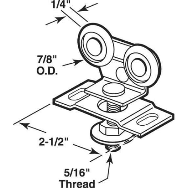 Prime-Line Pocket Door Top Roller Assembly with 7/8-Inch Nylon Wheel (2)