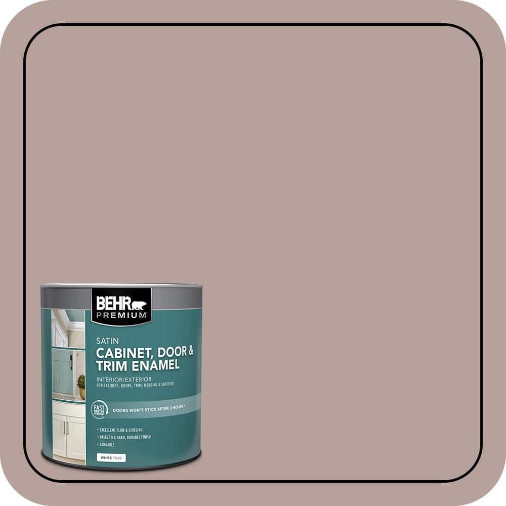 BEHR PREMIUM 1 qt. #N130-4 Plum Taupe Satin Enamel Interior/Exterior Cabinet, Door & Trim Paint (1)