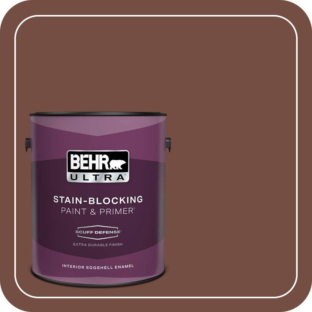 BEHR ULTRA 1 gal. #MQ1-62 Leather Clutch Extra Durable Eggshell Enamel Interior Paint & Primer
