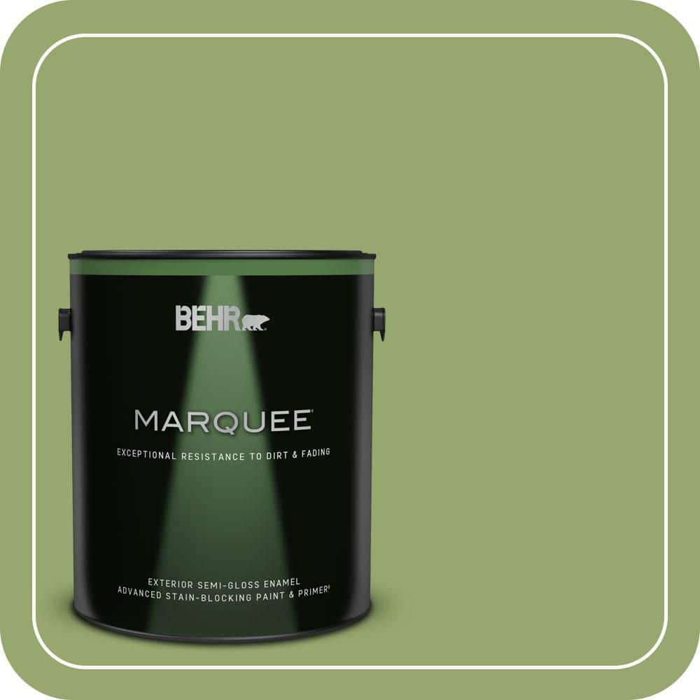BEHR MARQUEE 1 gal. #MQ4-43 Green Plaza Semi-Gloss Enamel Exterior Paint & Primer
