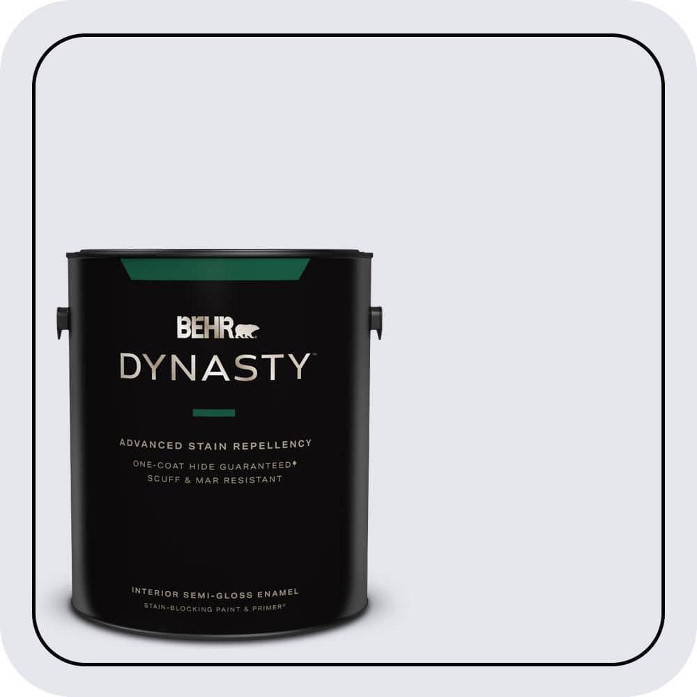 BEHR DYNASTY 1 gal. #630C-1 Lavender Haze Semi-Gloss Enamel Interior Stain-Blocking Paint & Primer