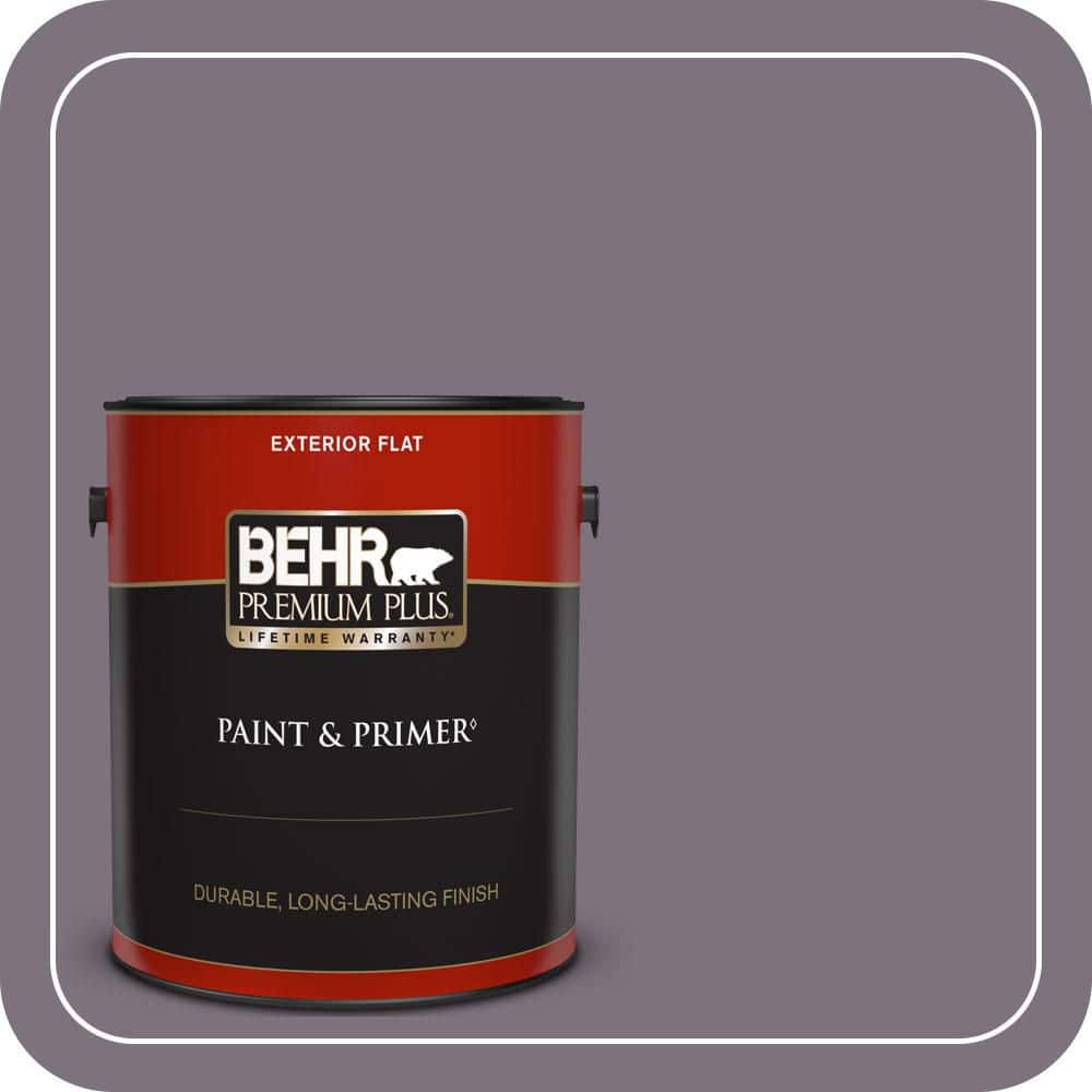 BEHR PREMIUM PLUS 1 gal. #N100-5 Plush Velvet Flat Exterior Paint & Primer