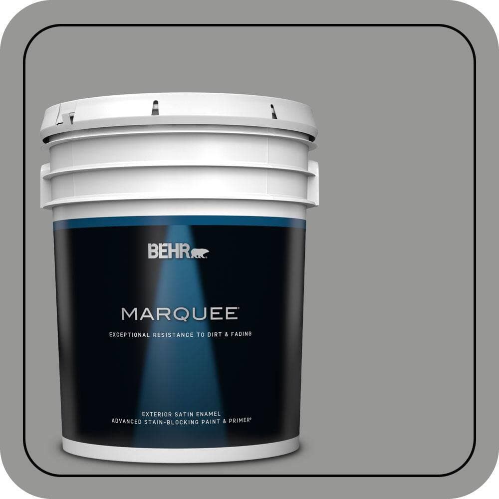 BEHR MARQUEE 5 gal. #PPU24-19 Shark Fin Satin Enamel Exterior Paint & Primer