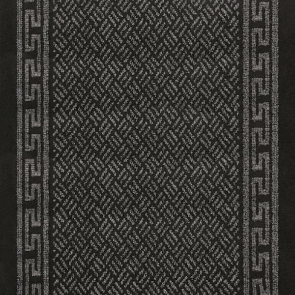 TrafficMaster Greek Key Charcoal 2 ft. 2 in. x Your Choice Length Roll Runner