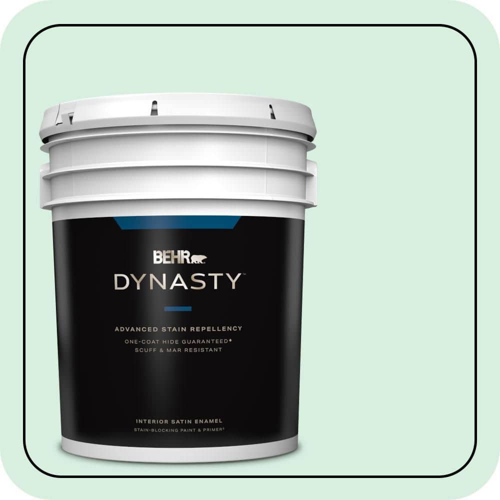 BEHR DYNASTY 5 gal. #P410-1 Pondscape Satin Enamel Interior Stain-Blocking Paint & Primer