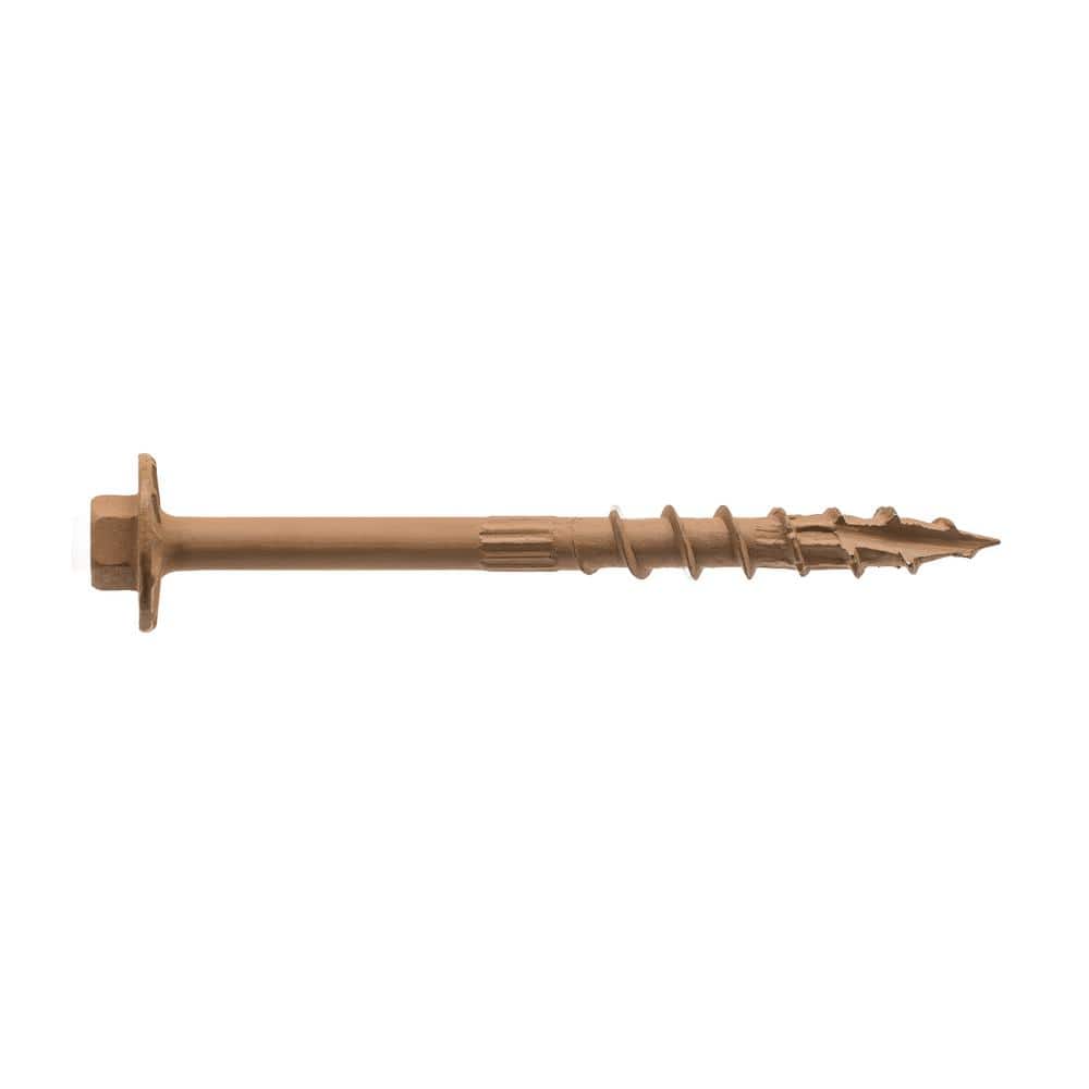 Simpson Strong-Tie 0.195 in. x 3 in. 5/16 Hex, Washer Head, Strong-Drive SDWH Timber-Hex Wood Screw, DB Coating in Tan (50-Pack) (2)