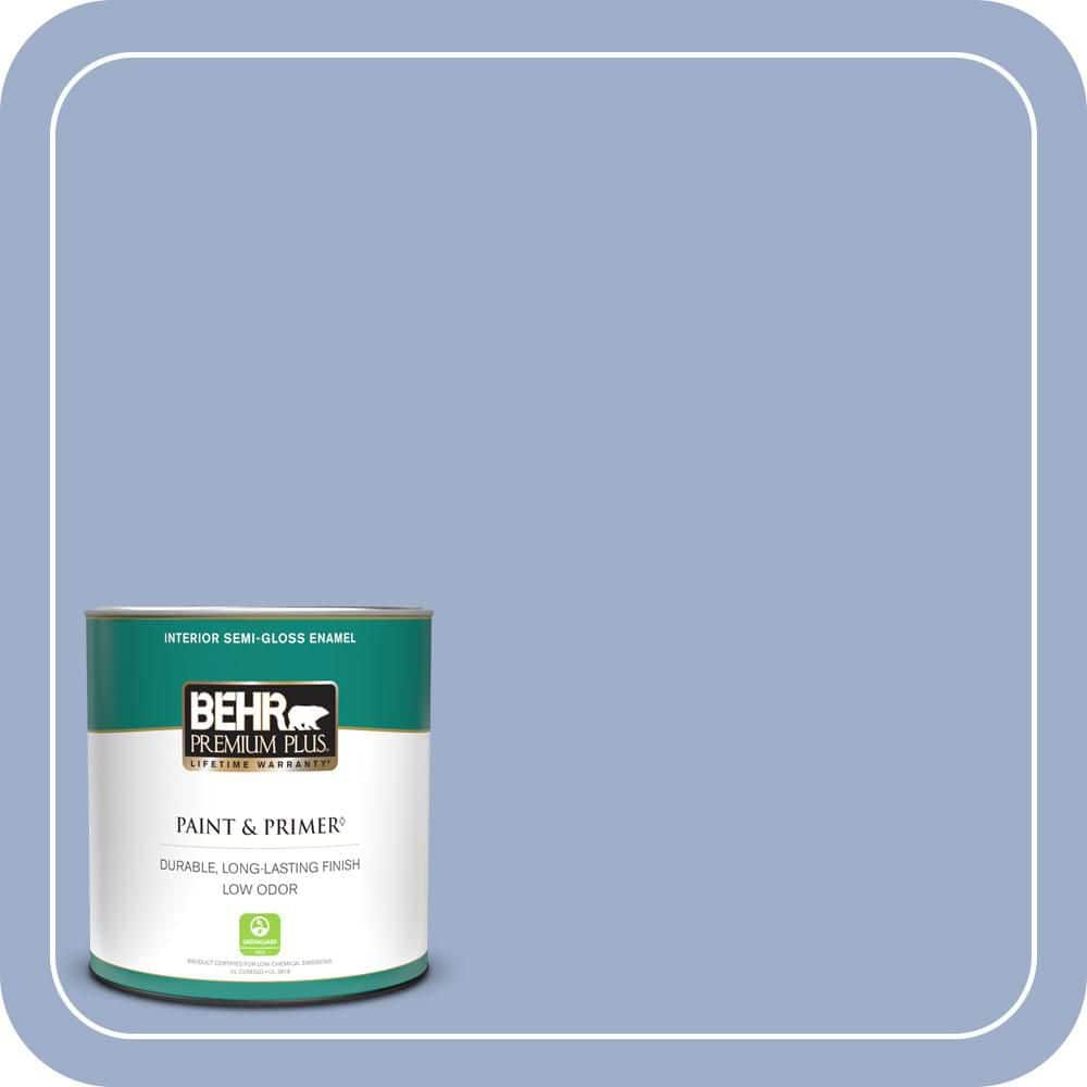 BEHR PREMIUM PLUS 1 qt. #MQ5-17 Poetry Reading Semi-Gloss Enamel Low Odor Interior Paint & Primer