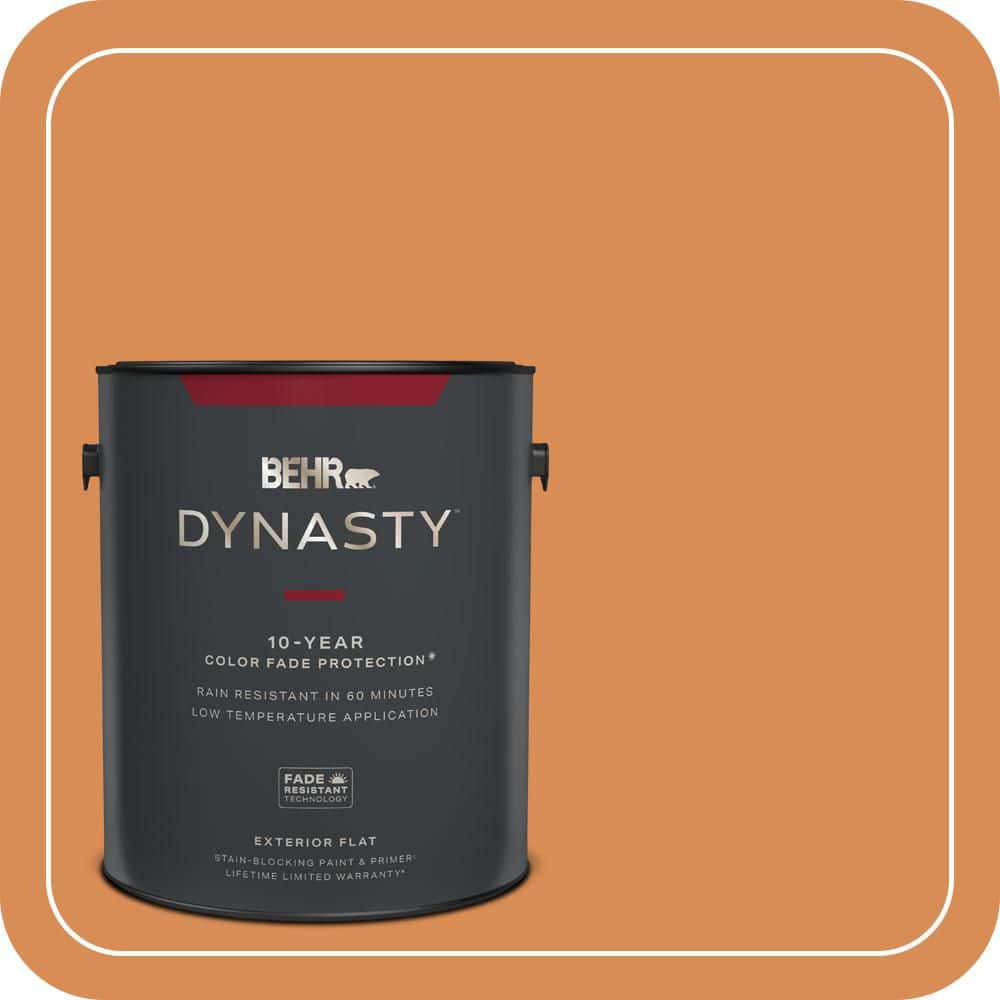 BEHR DYNASTY 1 gal. #PMD-80 Spiced Pumpkin Flat Exterior Stain-Blocking Paint & Primer