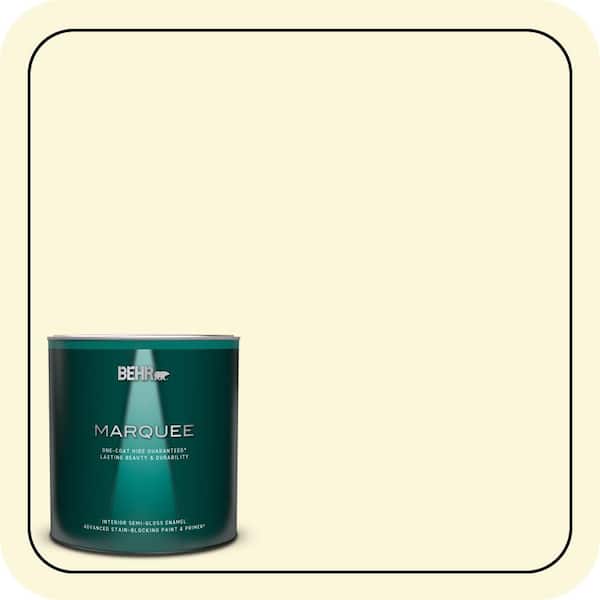 BEHR PREMIUM PLUS 5 gal. #PPL-10 Warm Sun Semi-Gloss Enamel Low Odor Interior Paint & Primer (4)