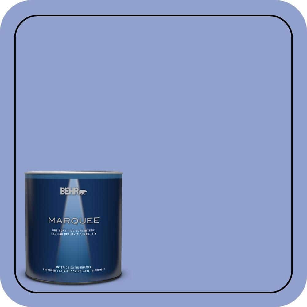 BEHR MARQUEE 1 qt. #600B-4 Pageant Song Satin Enamel Interior Paint & Primer
