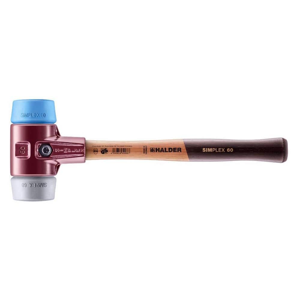 Halder Simplex 60 3.5 lbs. Mallet with Soft Blue Rubber, Grey Rubber Inserts, Non-Marring (1)
