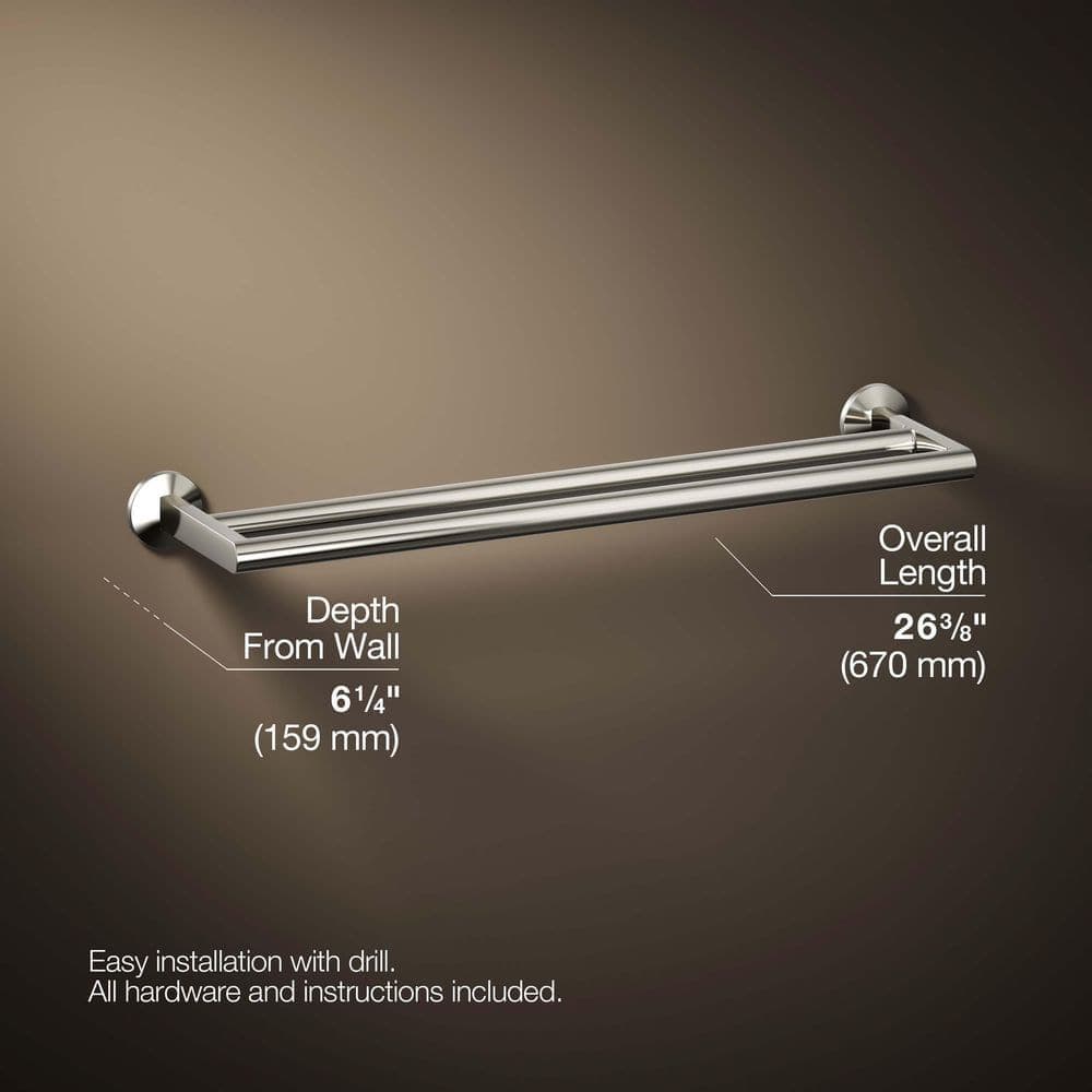 KOHLER Components Wall Mounted Double Towel Bar (3)