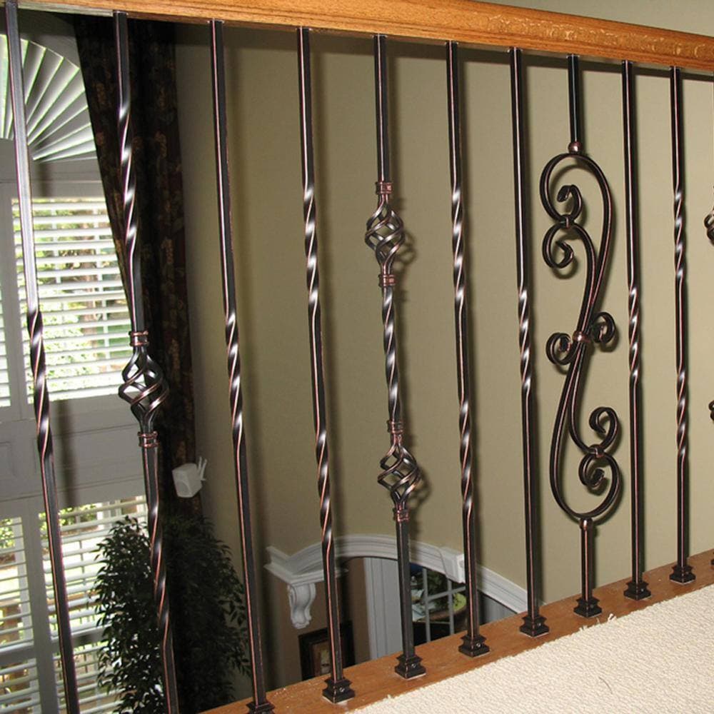 WM Coffman 44 in. x 1/2 in. Oil Rubbed Copper Single Basket Hollow Iron Baluster (2)