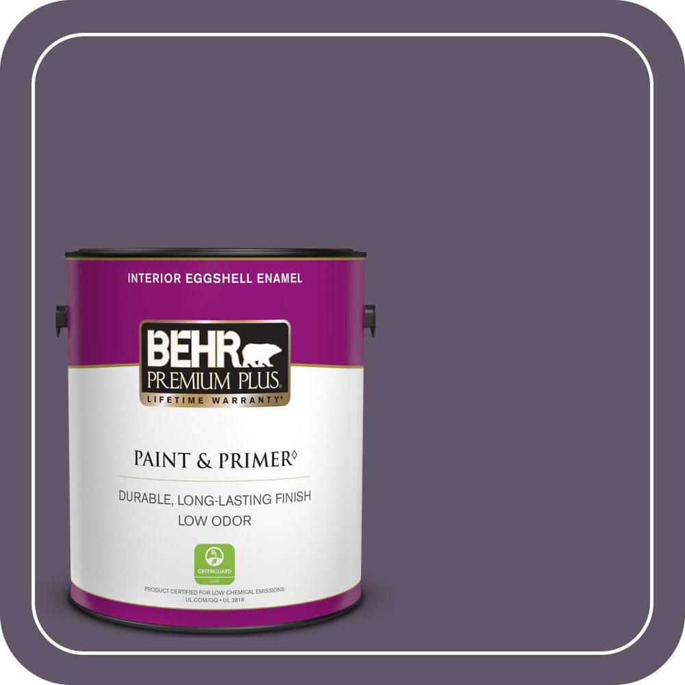 BEHR PREMIUM PLUS 1 gal. #PPU17-04 Darkest Grape Eggshell Enamel Low Odor Interior Paint & Primer