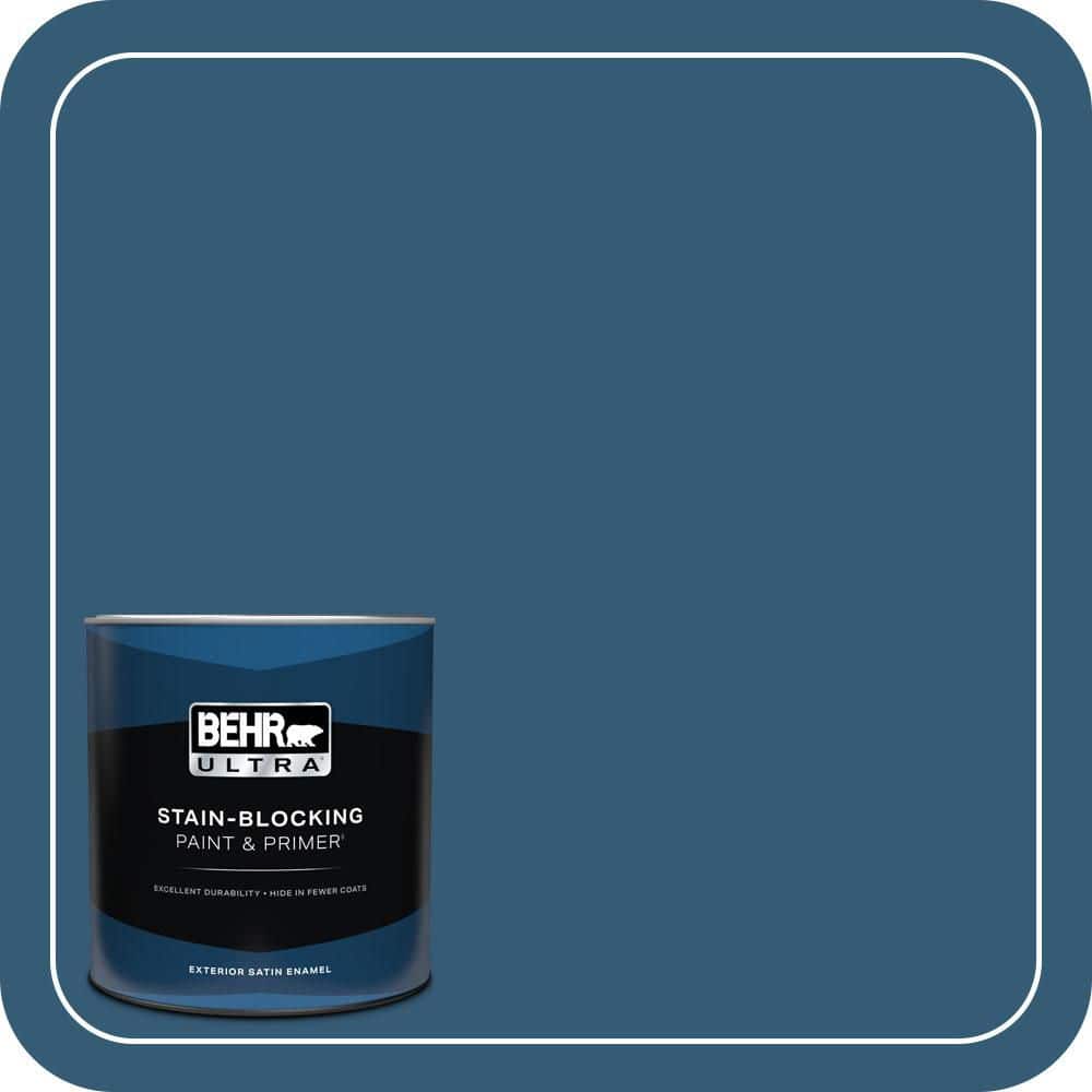 BEHR ULTRA 1 qt. #M490-7 Shasta Lake Satin Enamel Exterior Paint & Primer