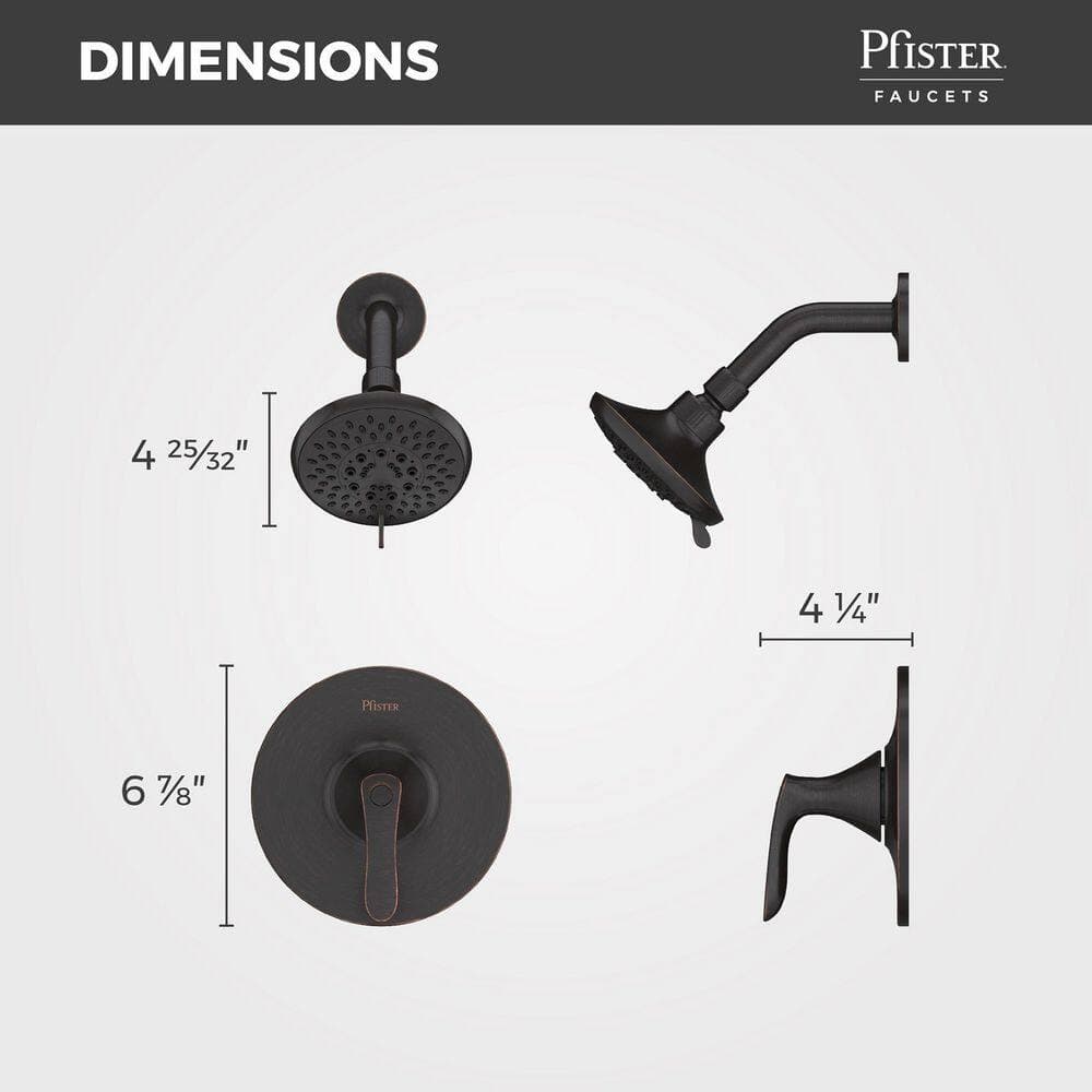 Pfister Weller Single Handle Shower Faucet Trim Kit (Valve Not Included) (3)