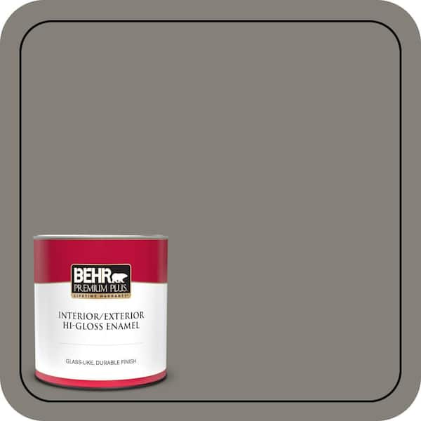 BEHR PREMIUM PLUS 1 qt. #N360-5A Wood Ash Hi-Gloss Enamel Interior/Exterior Paint & Primer (2)