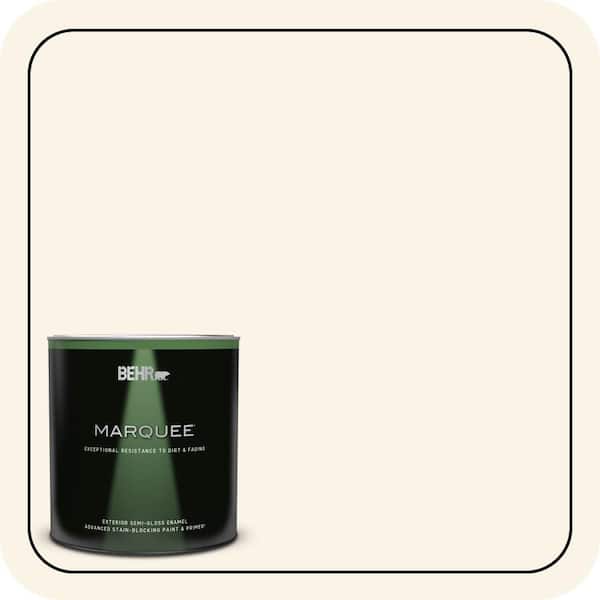 BEHR MARQUEE 1 qt. #W-D-200 Pot of Cream Semi-Gloss Enamel Exterior Paint & Primer (2)