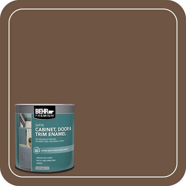 BEHR PREMIUM 1 qt. #280F-7 Breakfast Blend Satin Enamel Interior/Exterior Cabinet, Door & Trim Paint (2)