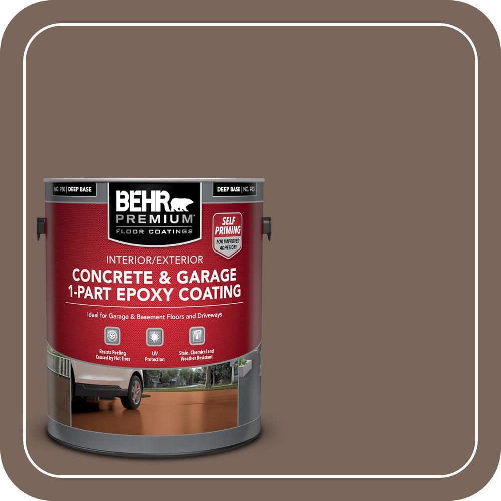 BEHR PREMIUM 1 gal. #AE-5 Chocolate Brown Self-Priming 1-Part Epoxy Satin Interior/Exterior Concrete and Garage Floor Paint (1)