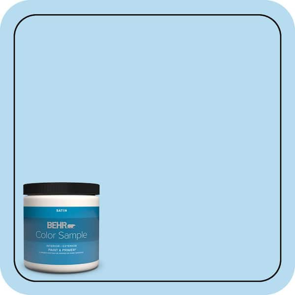 BEHR PREMIUM PLUS 8 oz. #P500-2 Seashore Dreams Satin Enamel Interior/Exterior Paint & Primer Color Sample (2)