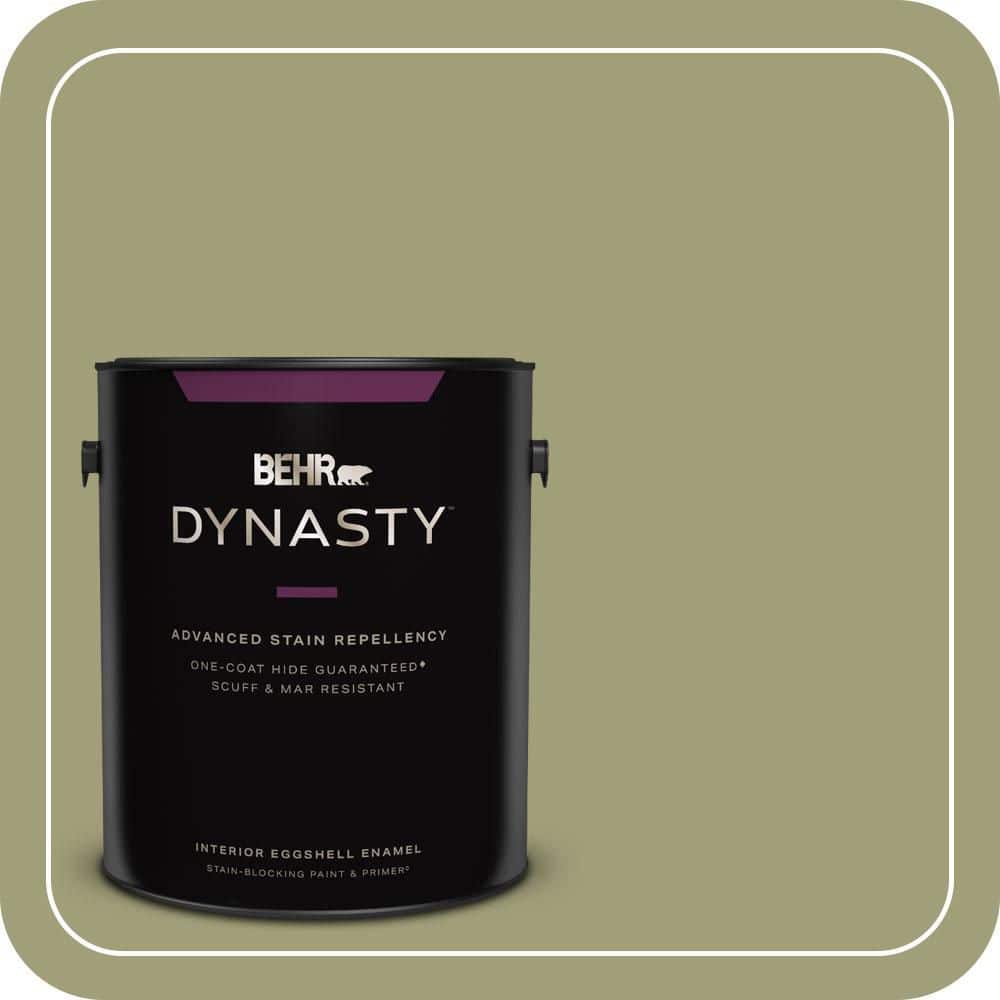 BEHR DYNASTY 1 gal. #MQ6-57 Bermuda Grass One-Coat Hide Eggshell Enamel Interior Stain-Blocking Paint & Primer