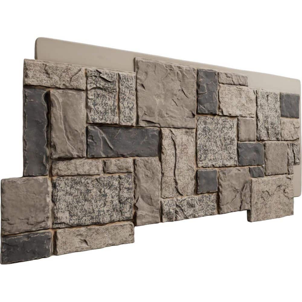 Ekena Millwork EverStone Castle Rock Faux Stone Panel, 49"W x 24 1/2"H x 1 1/4"D, Urban Color (3)
