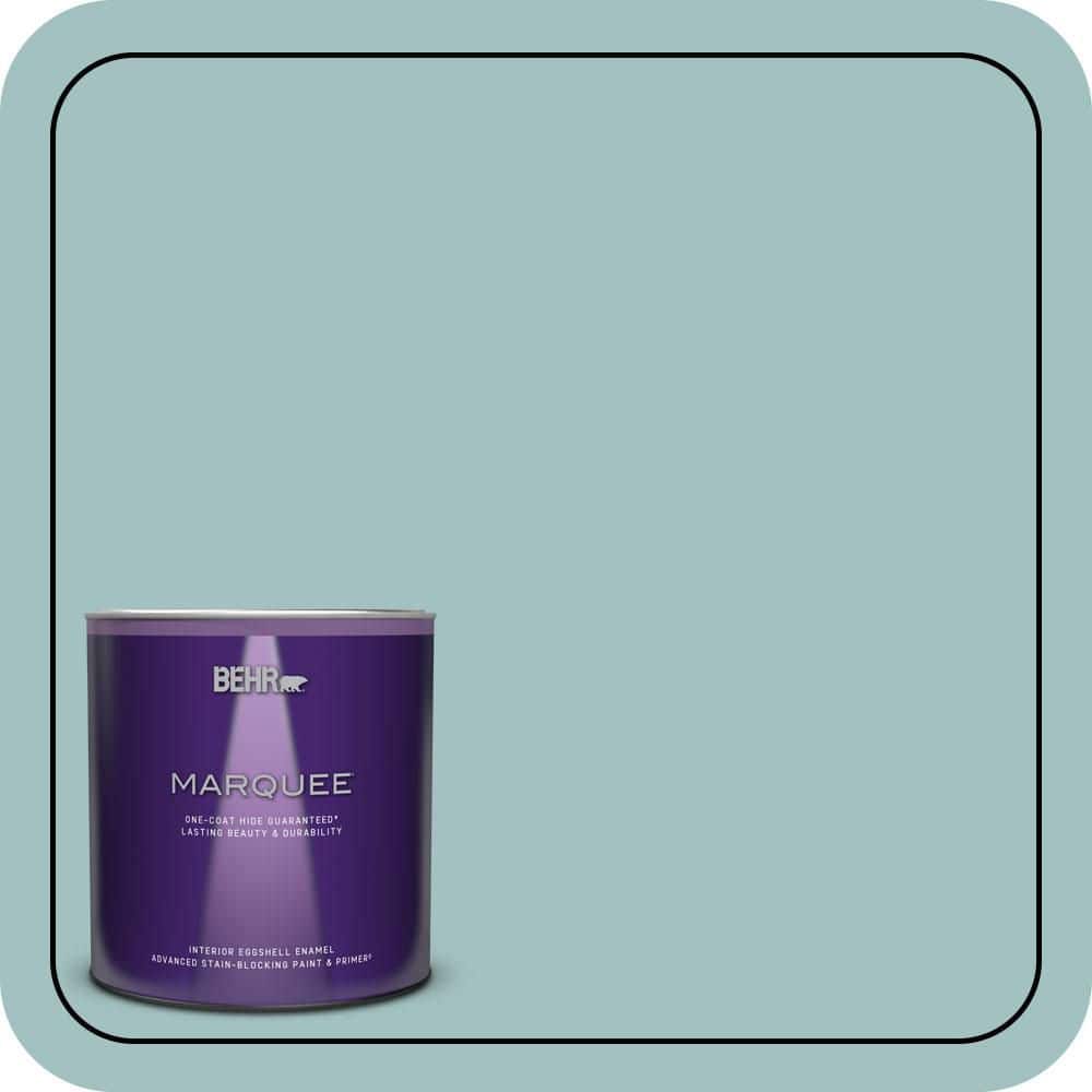 BEHR MARQUEE 1 qt. #S440-3 Aspiring Blue One-Coat Hide Eggshell Enamel Interior Paint & Primer