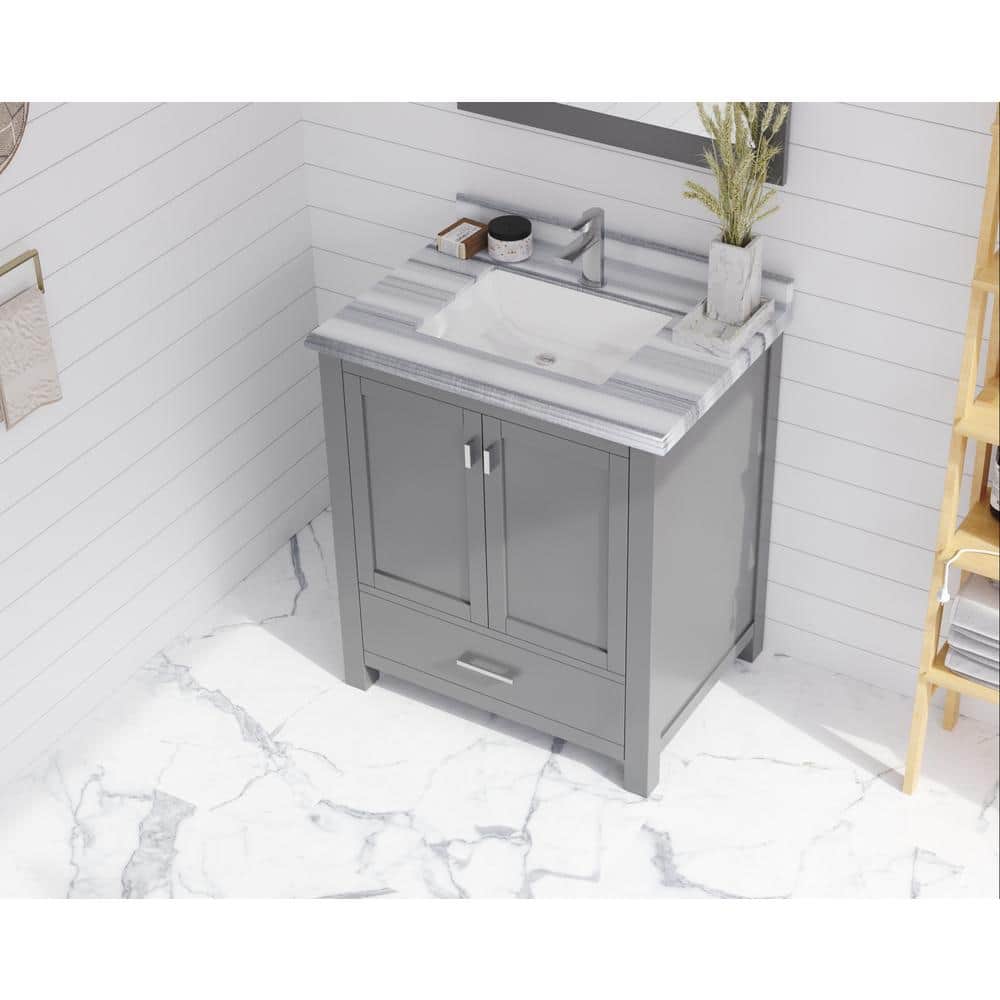 Laviva 30 in. W 22 in. D Marble Vanity Top with White Rectangular Single Sink (3)