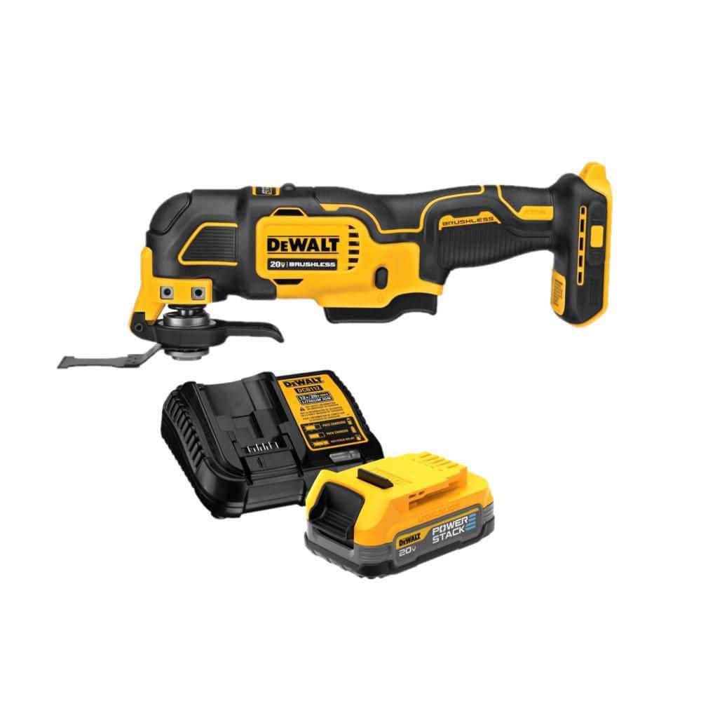 DEWALT ATOMIC 20V MAX Brushless Oscillating Multi Tool and 20V MAX POWERSTACK Compact Battery Starter Kit