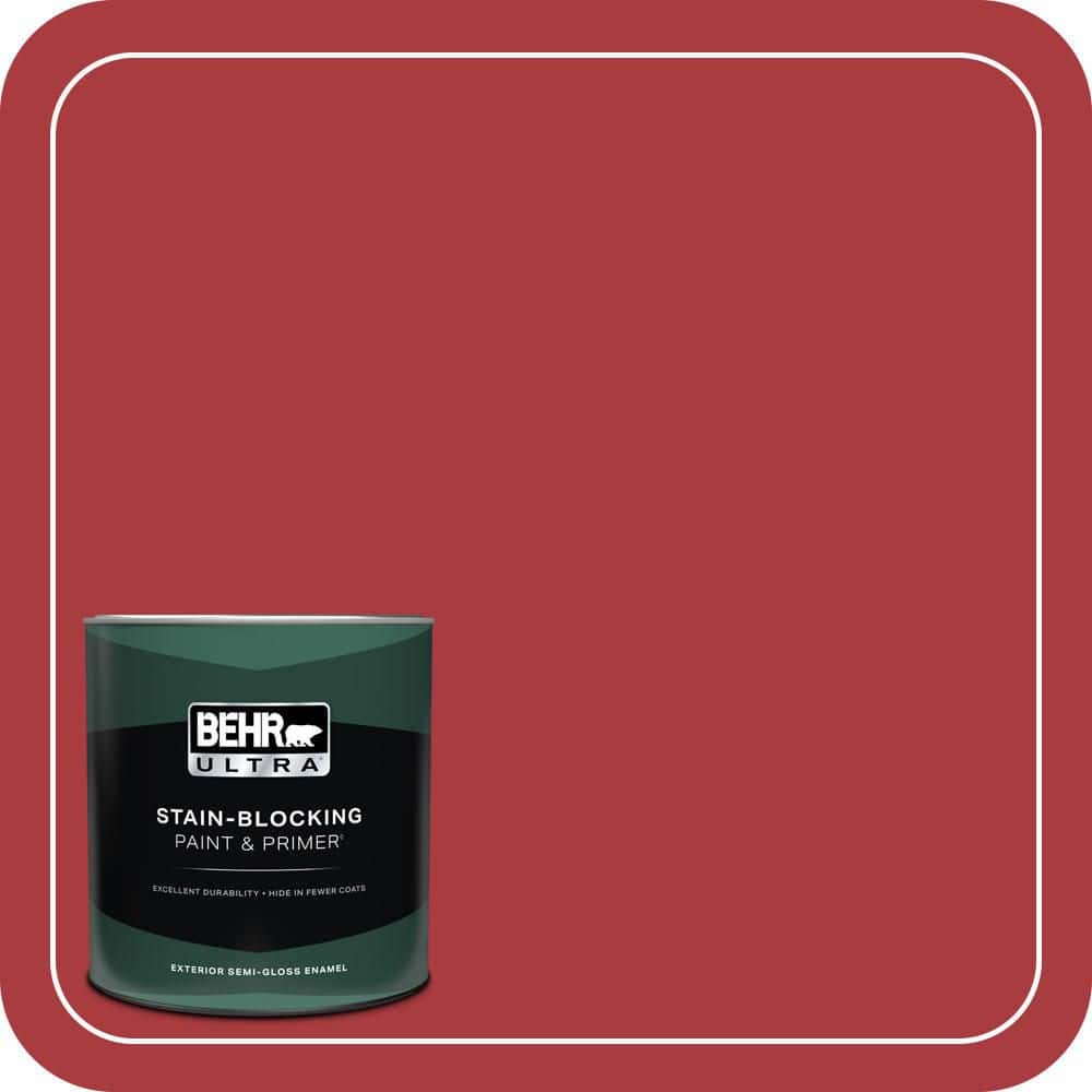 BEHR ULTRA 1 qt. #S-G-160 California Poppy Semi-Gloss Enamel Exterior Paint & Primer