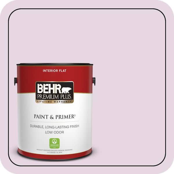 BEHR PREMIUM PLUS 1 gal. #CE-03 Unfading Dusk Flat Low Odor Interior Paint & Primer (2)