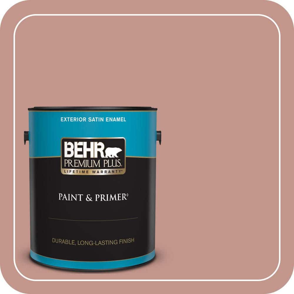 BEHR PREMIUM PLUS 1 gal. #MQ1-18 Pressed Blossoms Satin Enamel Exterior Paint & Primer