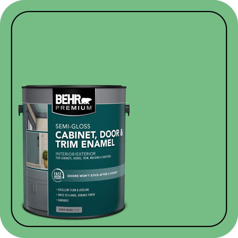 BEHR PREMIUM 1 gal. #P400-5 Winter Shamrock Semi-Gloss Enamel Interior/Exterior Cabinet, Door & Trim Paint