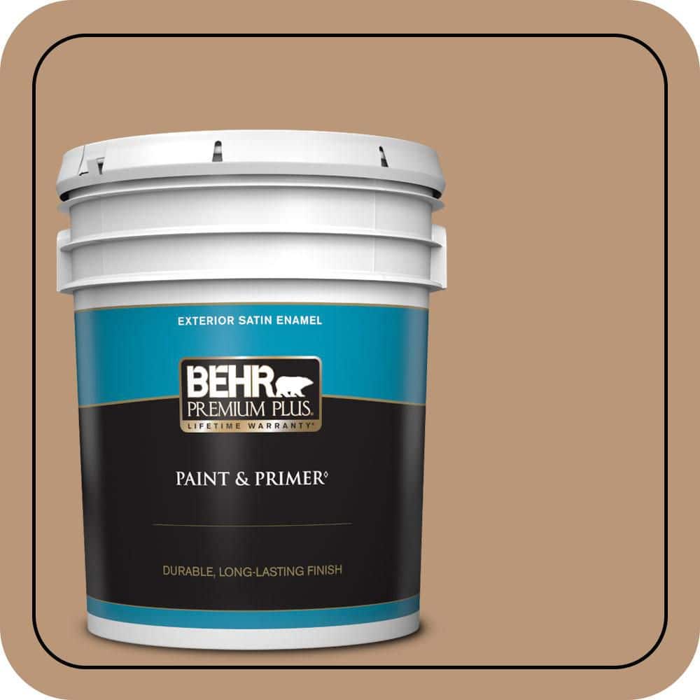 BEHR PREMIUM PLUS 5 gal. #N250-4 Artisan Crafts Satin Enamel Exterior Paint & Primer