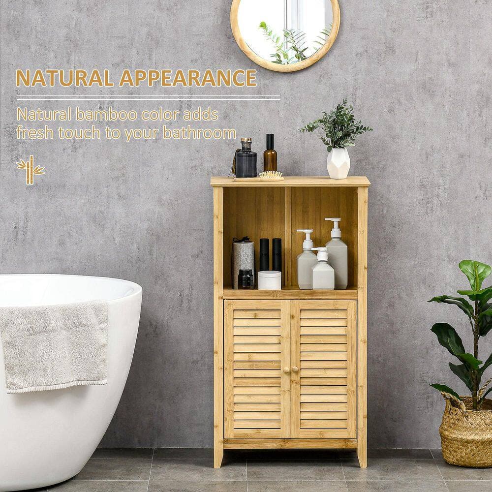 Buruis 19.8 in. W x 10 in. D x 36.3 in. H Yellow Bathroom Linen Cabinet with Multiple Shelves and Doors (2)