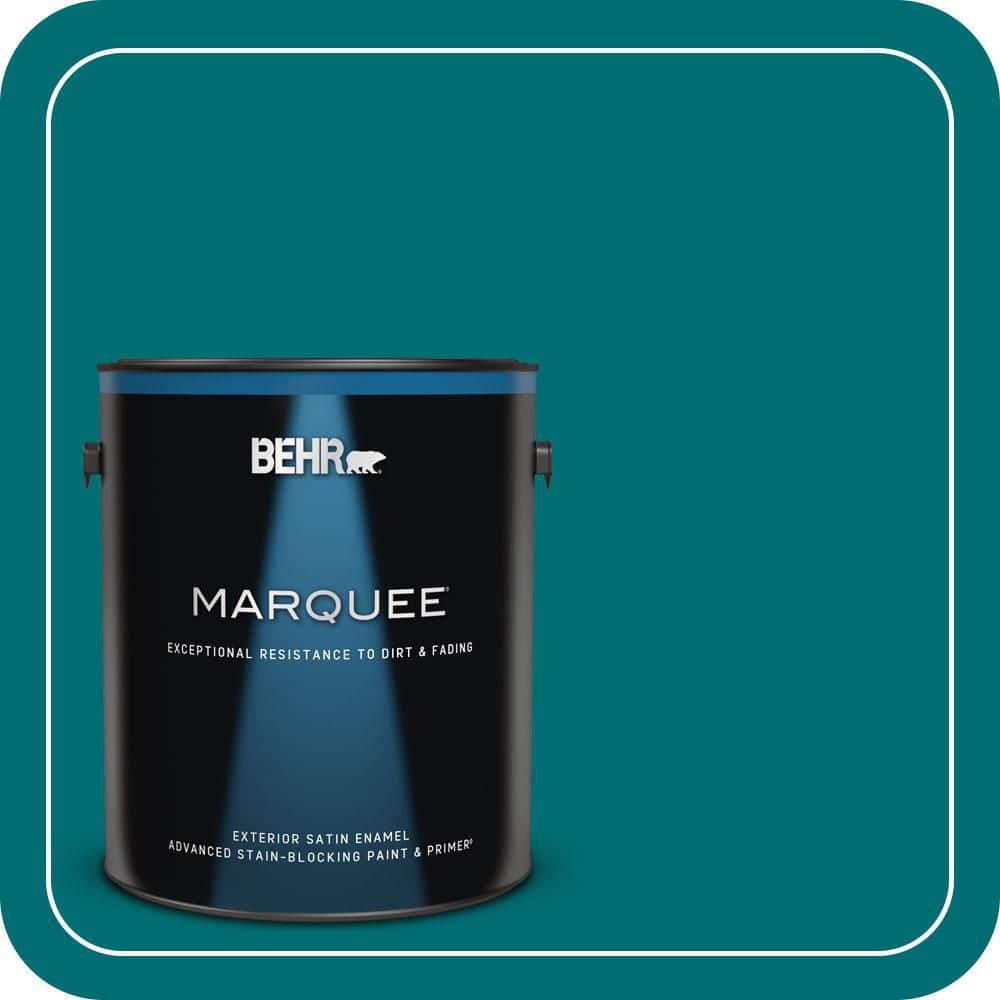 BEHR MARQUEE 1 gal. #MQ6-35 Teal Motif Satin Enamel Exterior Paint & Primer