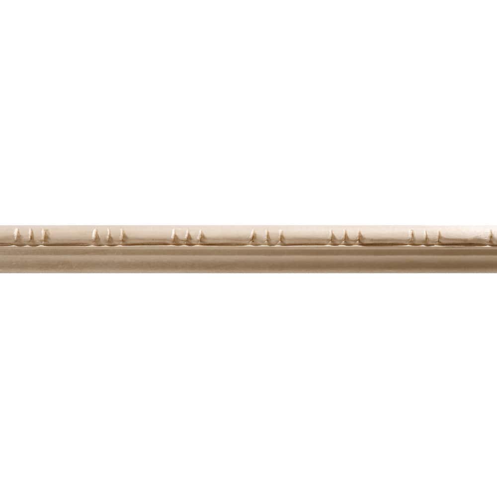 Ornamental Mouldings 5/16 in. x 11/16 in. x 96 in. White Hardwood Sausage and Bead Embossed Colonial Moulding (3)