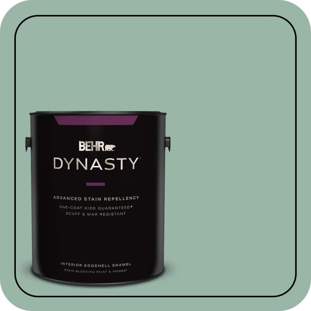 BEHR DYNASTY 1 gal. #S420-3 Nile River One-Coat Hide Eggshell Enamel Interior Stain-Blocking Paint & Primer